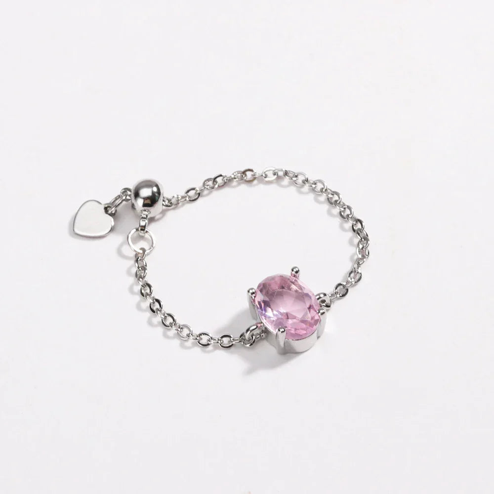 Artemisia - Anello con catena di Gemme Regolabile