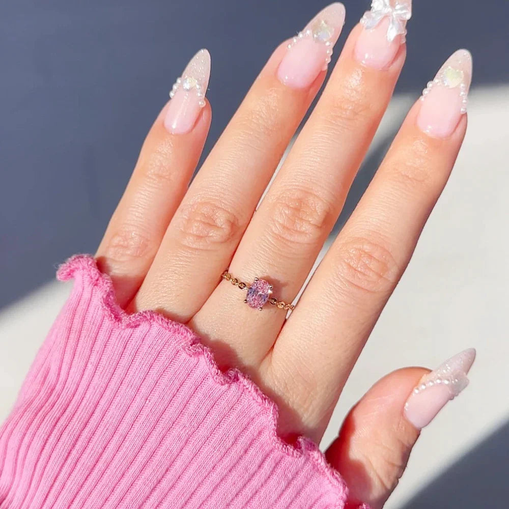 Artemisia - Anello con catena di Gemme Regolabile