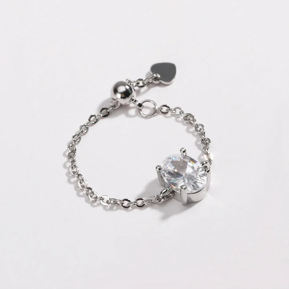 Artemisia - Anello con catena di Gemme Regolabile