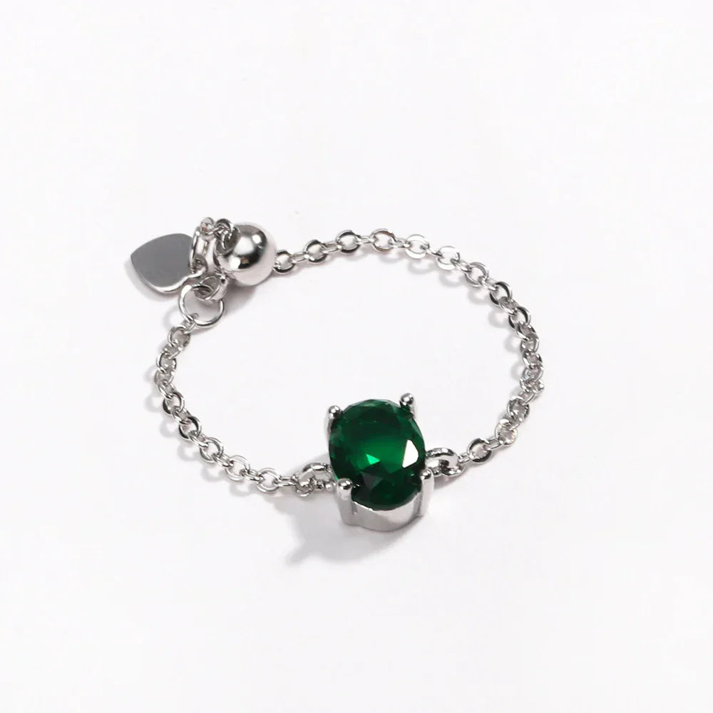 Artemisia - Anello con catena di Gemme Regolabile