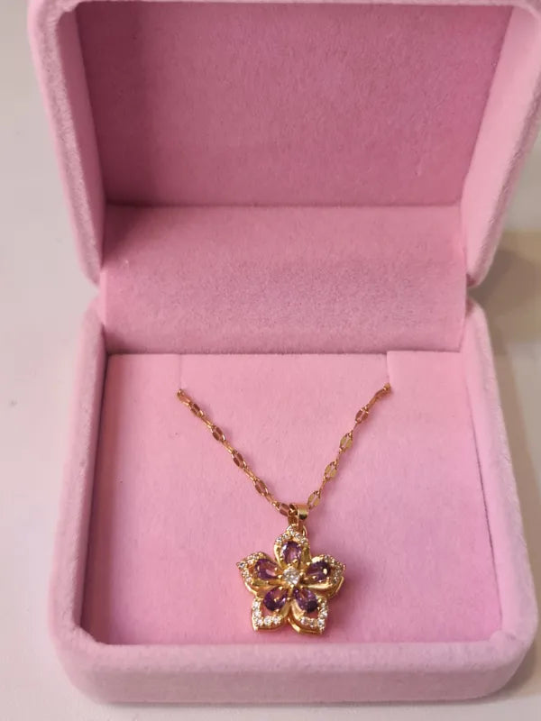 Artemisia -  Collana con fiore rotante