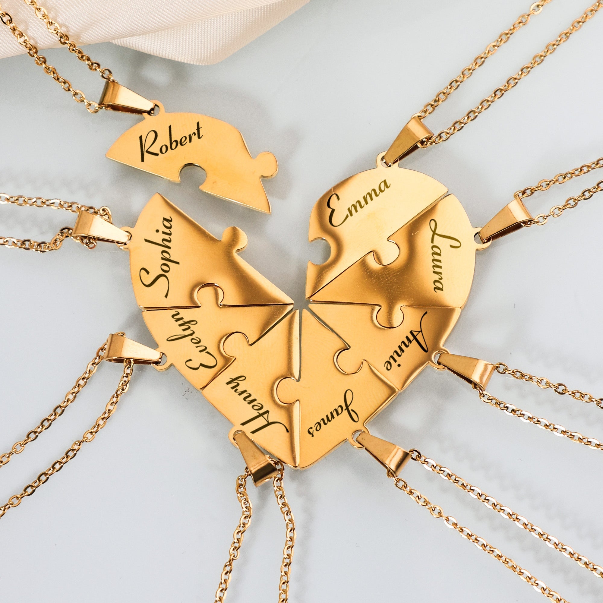 Artemisia - Collana personalizzata con puzzle a forma di cuore e nome