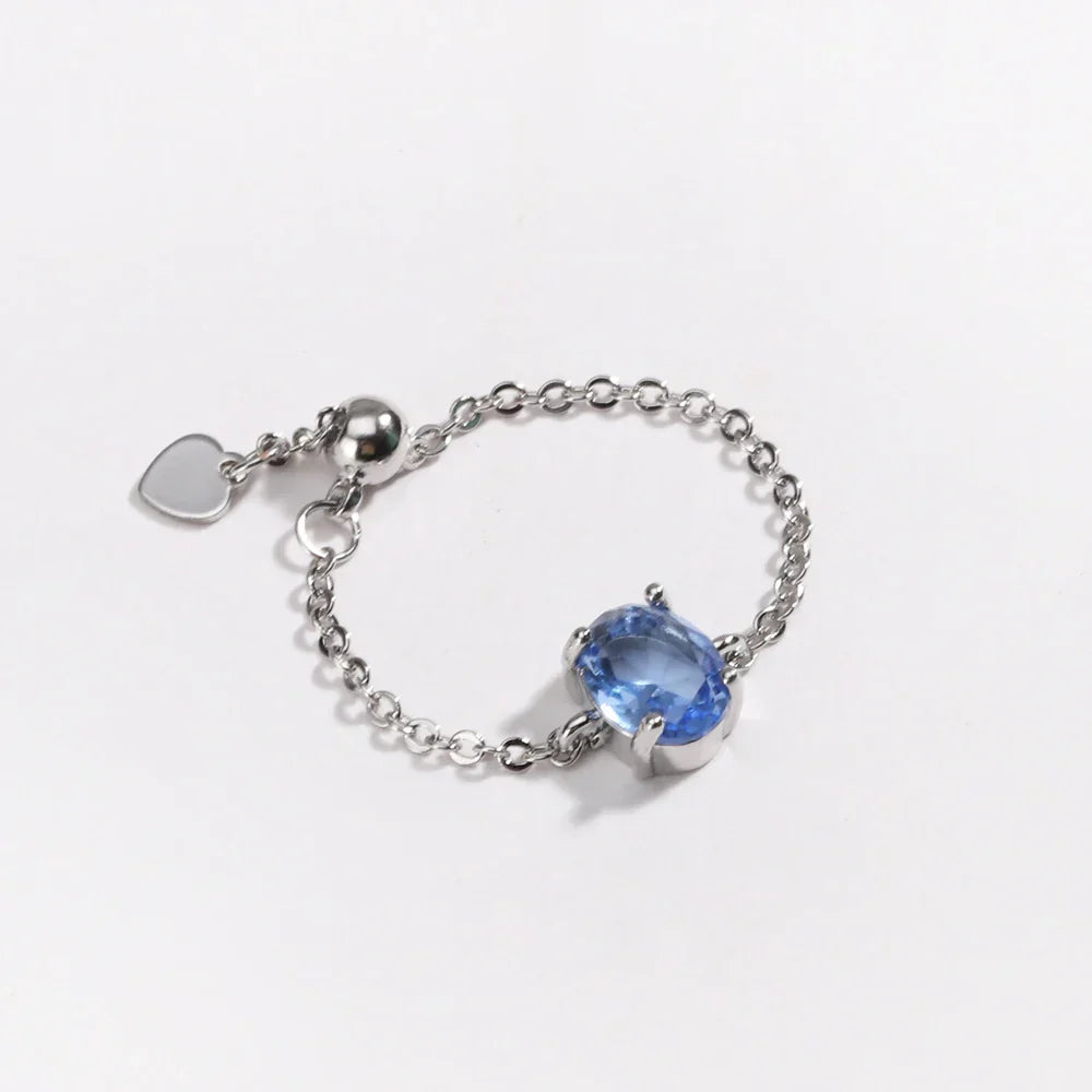 Artemisia - Anello con catena di Gemme Regolabile